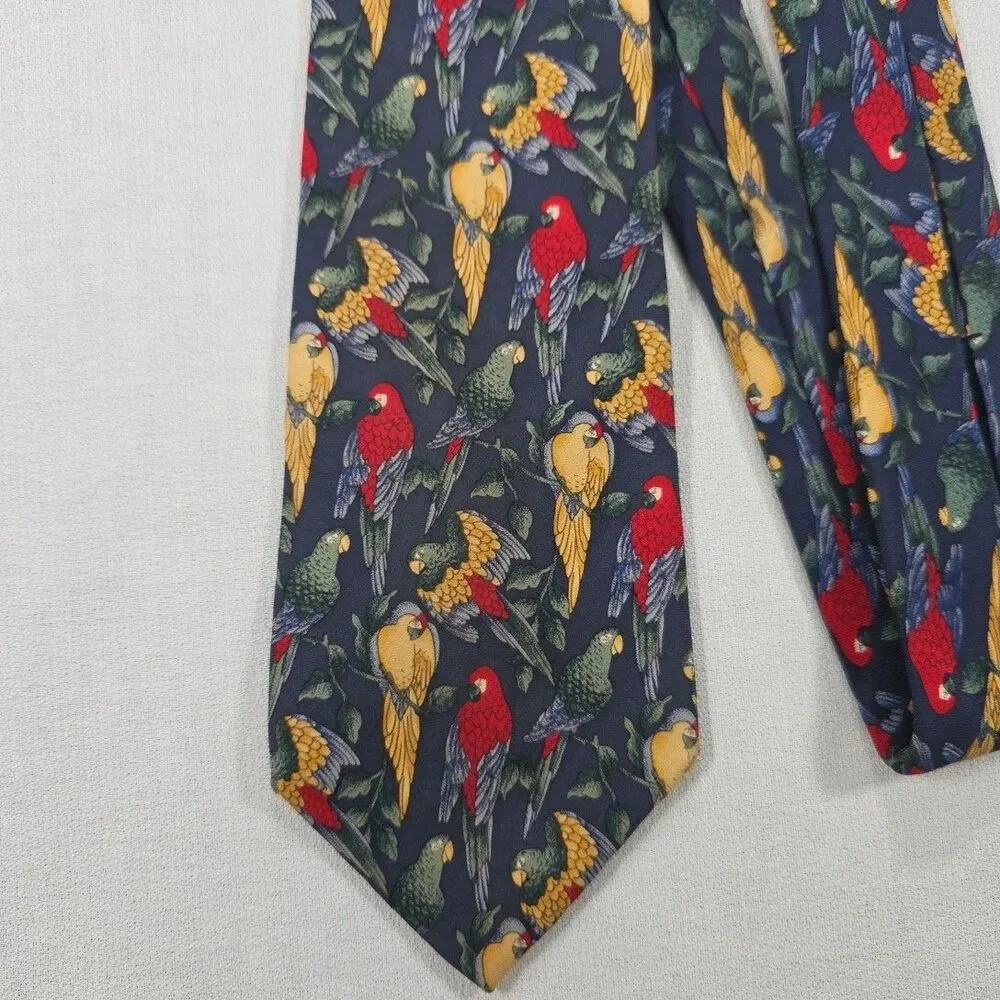 417 by Van Heusen Men's Multicolor Parrot 100% Silk Designer necktie